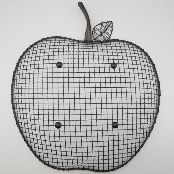 Apple Shape Black Metal Wire Fruit Basket - Picture 2 of 5
